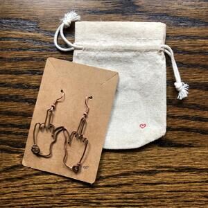 NEW Middle Finger Custom Made Earrings